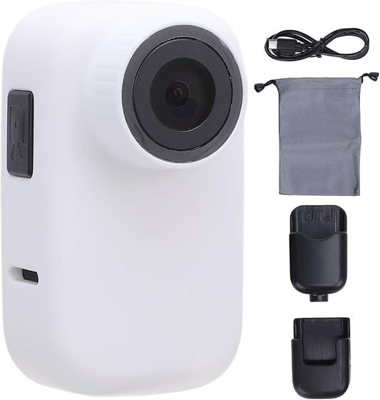 Pet Body Worn Camera, HD Resolution Wearable Body Cam for Dogs and Cats, Water Pet Action Camera with Lightweight Design for Outdoor Travel and Adventures (White)