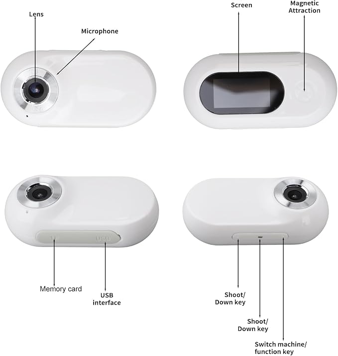 Pet Collar Camera, 1080P Camera for Dogs Cats with LCD Display, 170° Wide Angle, 5 Minutes Video Recording, 3 Hours Battery Life, Mini Action Cameras for Video Records