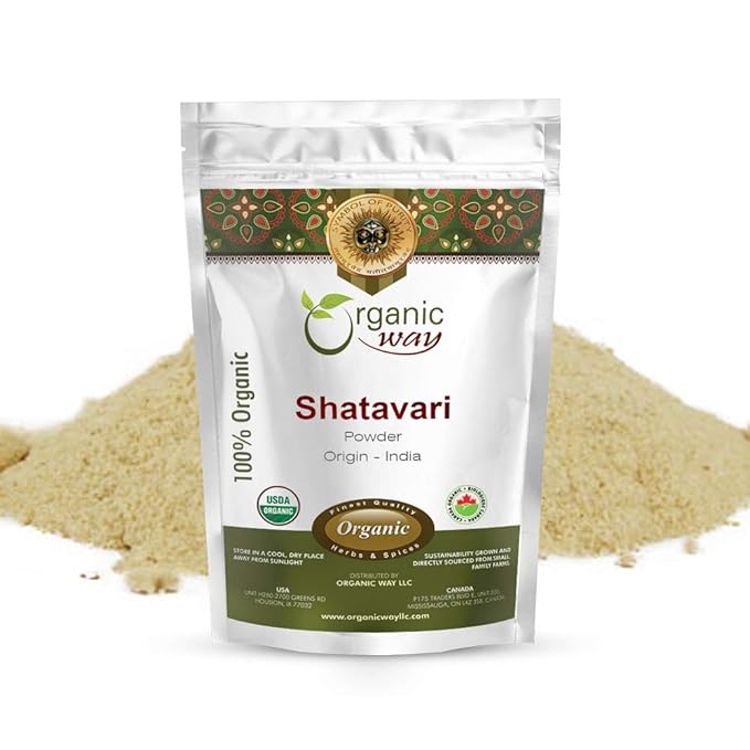 Organic Way Shatavari Powder (Asparagus Racemosus) - Kosher & USDA Certified | Vegan, Non-GMO & Gluten Free | Tested for Heavy Metal and Purity | Resealable Bag | 100% Raw from India (1LBS / 16Oz.)