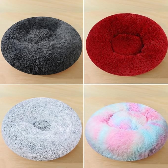 Calming Donut Dog & Cat Bed, 36 Inch Round Fluffy Dog Beds for Small Medium Large Dogs and Cats Anti-Anxiety, Puppy Bed, Washable Round Cozy Soft Pet Bed (Light Green)