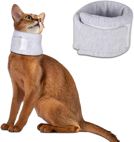 Cat Cone Collar for Pet with Spinal IVDD Issues After Surgery Recovery, Adjustable Cat Neck Brace Elizabethan Collar, Neck Cervical Cone to Stop Licking for Small Medium Dog Puppy Kitten (Grey, M)