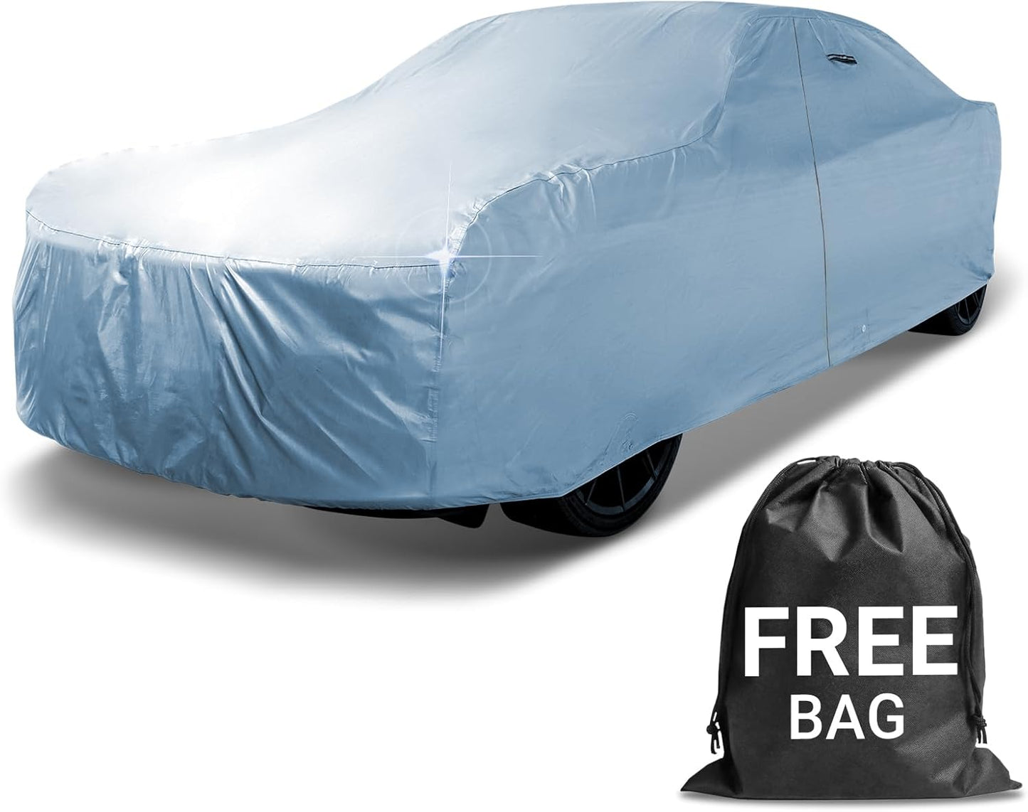 iCarCover Premium Car Cover for 1963-1969 Pontiac Lemans 2-Door, 4-Door Heavy Duty Waterproof All-Weather Automobiles Custom Fit Indoor Outdoor UV Snow Protection Covers with Straps and Bag