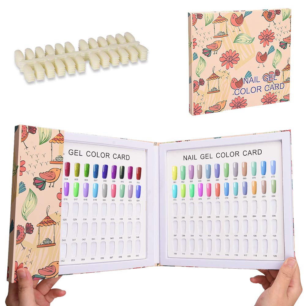 Noverlife 120 Nail Colors Display Book With 120 False Nail Tips, Nail Gel Polish Display Chart, Manicure Salon Studio Nail Art S