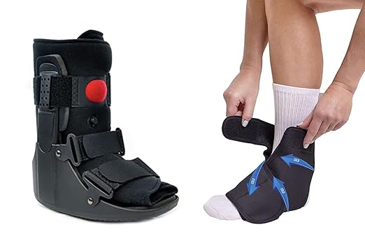 Air CAM Walker Boot Short + Ankle & Foot Ice Pack Cold Wrap