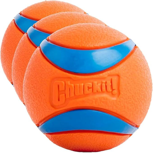 Chuckit! Ultra Ball Dog Toy - Medium Bouncy Fetch Balls for Dogs 20-60 lbs - Made from Durable Rubber - Floating Water Pet Toys - Size Medium - 2.5-inch Diameter -,2 Count (Pack of 3)