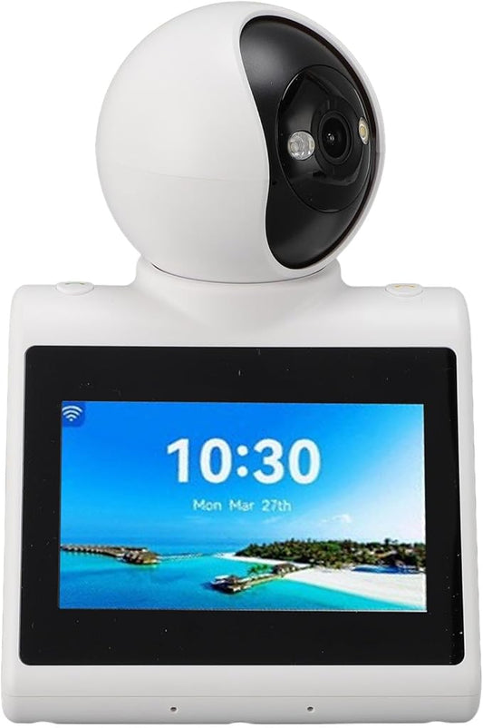 Two Way Video Calling Camera with 4.3 inch HD Screen, 1080P 2MP Indoor Home Nanny Camera, 2 Way Video Calls Pet Camera with Daily Clock