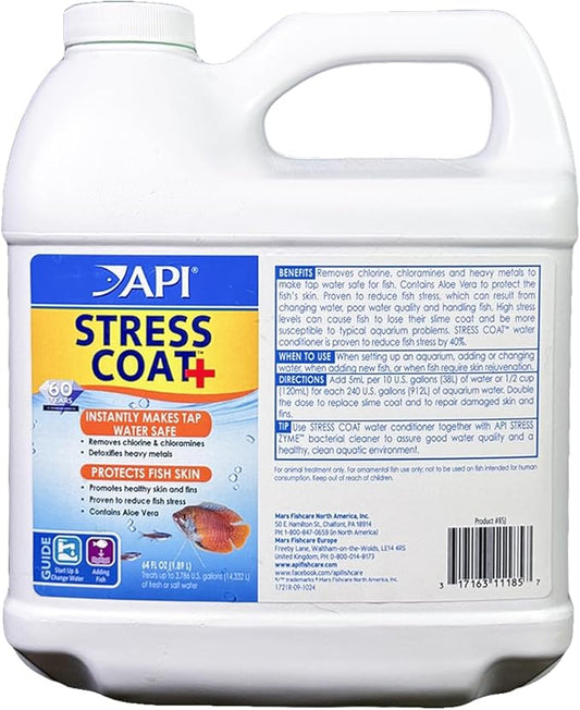API STRESS COAT Aquarium Water Conditioner 64-Ounce Bottle