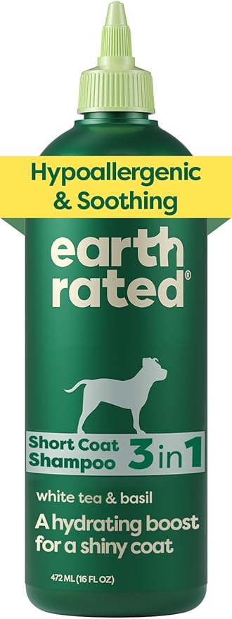 Earth Rated Hypoallergenic 3-in-1 Soothing Dog Shampoo & Conditioner for Dogs & Puppies, Deodorizing, 98.5% Natural Origin Ingredients, 16 oz