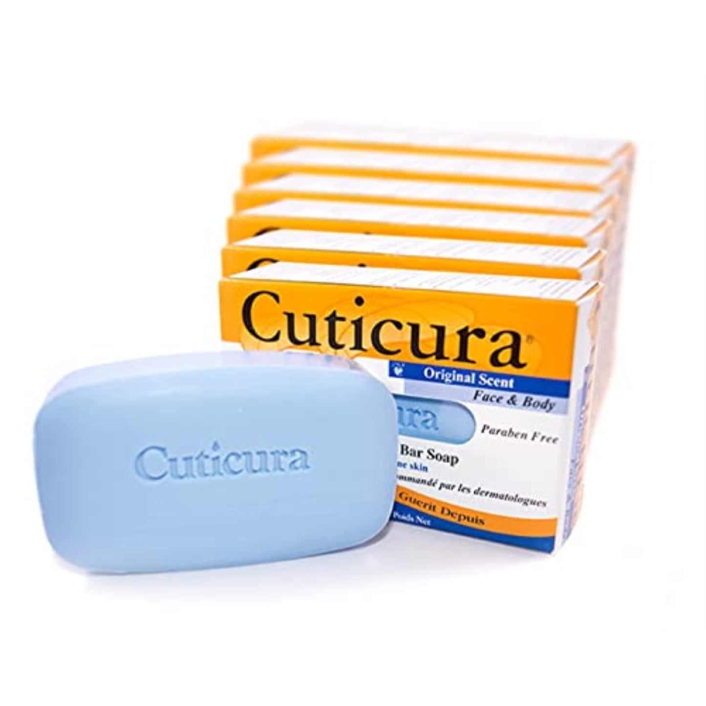 Cuticura Deep Cleansing Face And Body Soap, Original - Deep Cleansing Bar Soap For Blemish-Prone Skin 3 Oz (Pack Of 6)