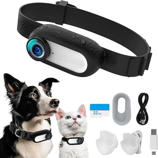 Cat Camera with 32GB SD Card, HD 1080P Mini Body Camera for Cat & Dog Collar, Outdoor, Birthday Gift