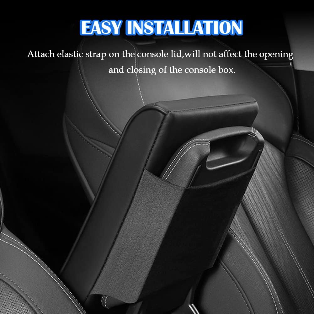 Upgraded Car Center Console Pad,Elbow Rest Pillow,PU Leather Armrest Cushion, Relieve Arm Fatigue,Great for Long-time Driving,Universal Car Armrest Seat Box Cover Protector for Most Vehicles