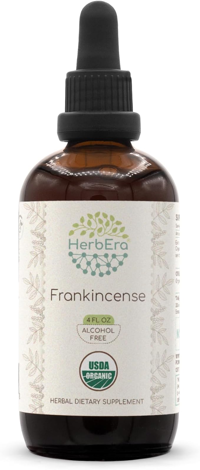 Frankincense B120 USDA Organic Tincture | Alcohol-FREE Extract, High-Potency Herbal Drops, Immune System, Positive Mood | Certified Organic Frankincense (Boswellia Resin) Dried Resin (4 fl oz)
