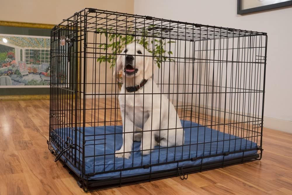 K9 Ballistics Tough Ripstop Orthopedic Dog Crate Bed - Durable Pad with Washable Cover, for Wire Crates, Tie-Downs Included, Size: XX-Large 53"x36", Obsidian Black