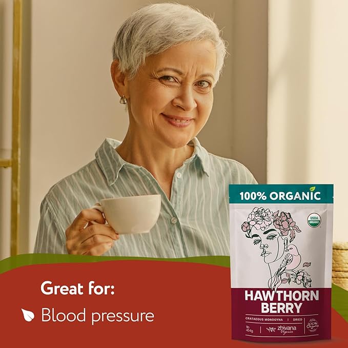4 LB Value Pack Hawthorn Berries Organic - Hawthorne Berry Tea Organic - Pressure Balance, Heart, Digestion, Immune Support – Non-GMO, No Additives - Ideal for Herbal Tea & Remedies