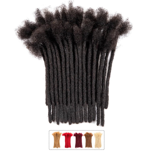 Teresa 6 Inch 0.6Cm Width Loc Extension Human Hair Natural Black 100 Strands Full Hand-Made Permanent Locs Extensions Can Be Dye