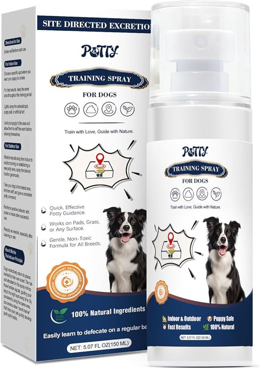 Potty Training Spray for Dogs, Go Here Dog Potty Training Spray & Dog Pee Spray, Puppy Potty Training Aid for Housebreaking, Natural Indoor & Outdoor Use, 5.07 Fl OZ