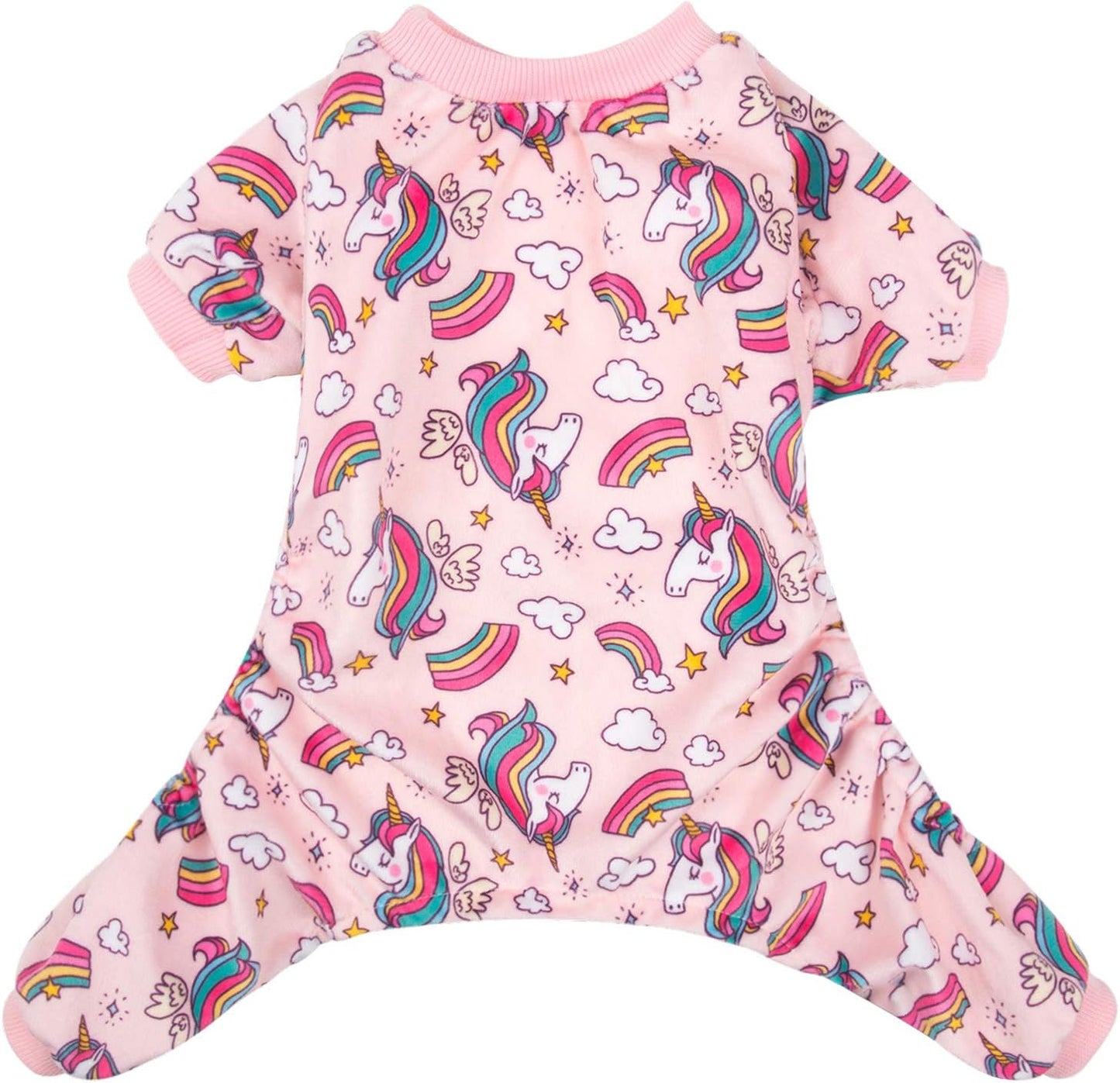 CuteBone Small Dogs Outfit Soft Puppy Onesies Pjs Dog Pajamas Pet Coat Cat Apparel Comfy Doggie Jumpsuit Bodysuit for All Seasons P67M