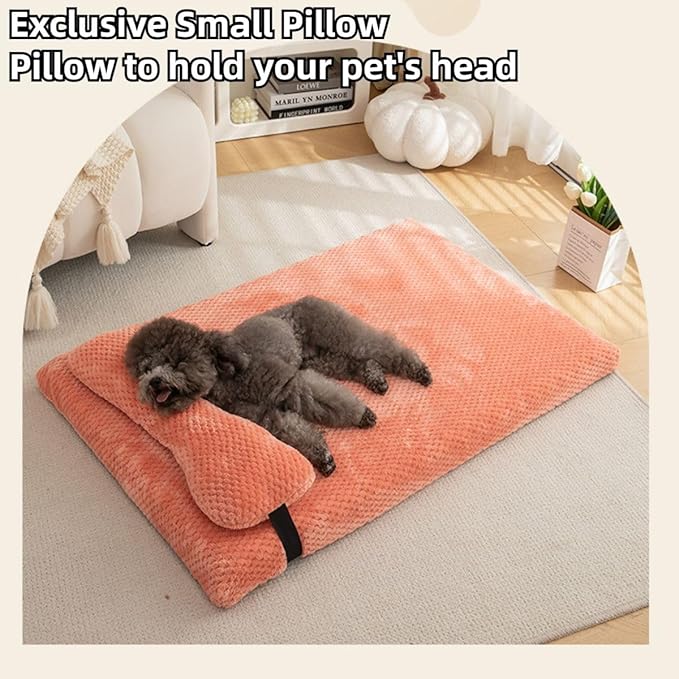 Dog Bed for Small Medium Large Dogs, Dog Mattress with Removable Pillow for Crate Kennel, Sofa Dog Bed, Super Soft Pet Bed for Dogs and Cats, Pet Beds & Furniture (Khaki,Small)