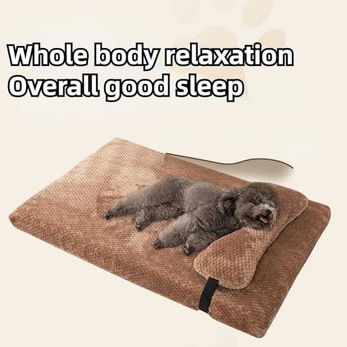 Dog Bed for Small Medium Large Dogs, Dog Mattress with Removable Pillow for Crate Kennel, Sofa Dog Bed, Super Soft Pet Bed for Dogs and Cats, Pet Beds & Furniture (Khaki,XX-Large)