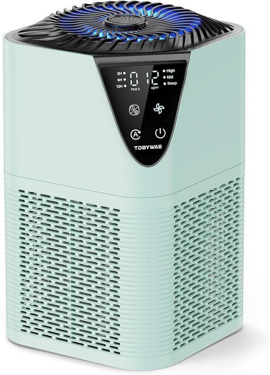 Air Purifiers for Home Large Room up to 1750 Sq Ft, H13 True HEPA Filter Air Purifiers for Bedroom, 25dB Quiet for Home,Bedroom,Office (Green)