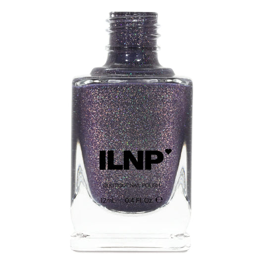 Ilnp Chateau - Charcoal Grey Holographic Shimmer Nail Polish, Chip Resistant, Non-Toxic, Vegan, Cruelty Free