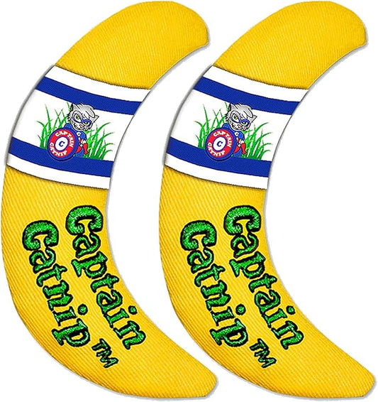 Captain Catnip Cat Banana Toy, Kitten Interactive Toy, Fun Playing Cat Toy, Filled with Organic Catnip for Indoor Cats
