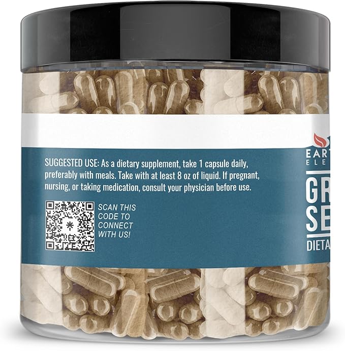 Earthborn Elements Grapefruit Seed Extract 200 Capsules, Pure & Undiluted, No Additives
