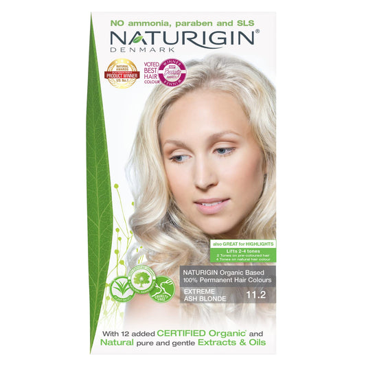 Naturigin Permanent Hair Dye, 11.2 Extreme Ash Blonde, Ammonia And Paraben Free, Up To 100% Gray Hair Coverage, Long Lasting, Ve