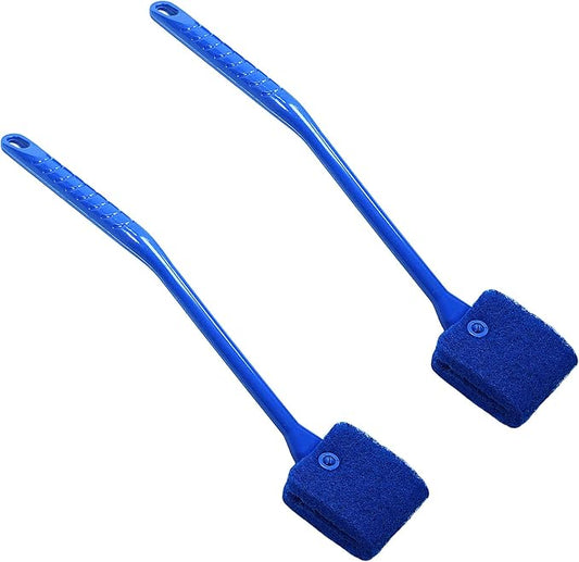 2PCS Fish Tank Cleaning Tools, Aquarium Double Sided Sponge Brush, Fish Tank Cleaner with Long Handle