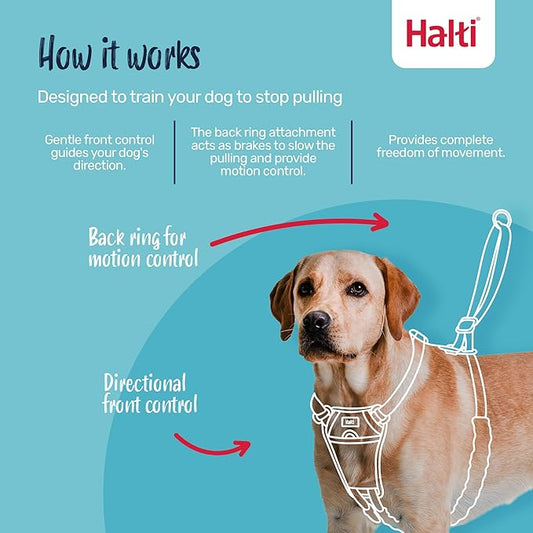 Halti No Pull Harness - Stop Your Dog Pulling on The Leash. Adjustable, Lightweight and Easy to Use. Reflective Dog Training Harness for Small Dogs (Size S, Desert Sand)