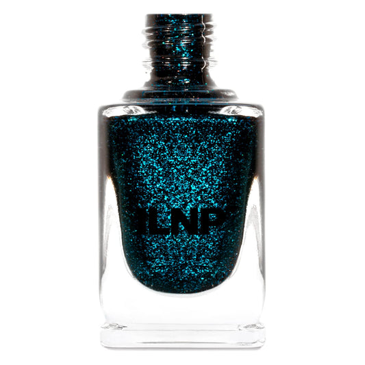 Ilnp Lured - Blackened Teal Holographic Jelly Nail Polish