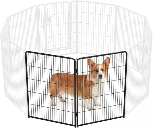 DUMOS Dog Playpen Indoor, Metal 40 Inch 2 Panels Foldable Pet Fence with Door, Outdoor Small Medium Large Dog Puppy Portable Exercise Play Pen for RV Camping, Trips, Play Yard