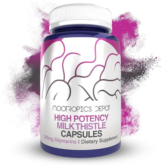 High Potency Milk Thistle Extract Capsules | 200mg of Silymarins from Silybum marianum | 60 Count
