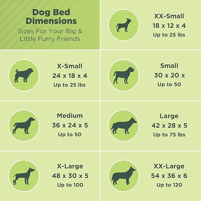 XX-Large - 54 x 36 x 6 - Black Premium Organic Hemp Dog Bed - Organic Latex Fill - Removeable Cover