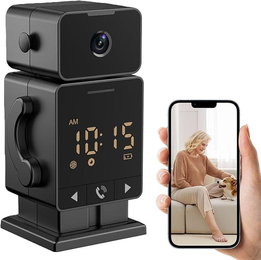 Indoor Camera Robot, 3MP 5g/2.4ghz WiFi Pet Robot Cam with Phone App, Nanny Cam Dog Cam with Audio/Video, Spy Camera 2-Way Audio Motion Tracking 7/24 Night Vision