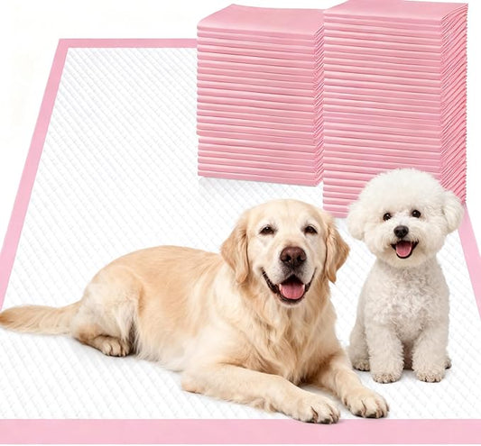 Gimars XL 6-Layer Ultra Absorbent 1200ml 48-Hour Leak-Proof Dog Pee Pads, Quick Dry Extra Large Puppy Pads for Puppy Training, Senior & Incontinent Dogs, Cats, Overnight Use, 30"x36", 30 Count Pink