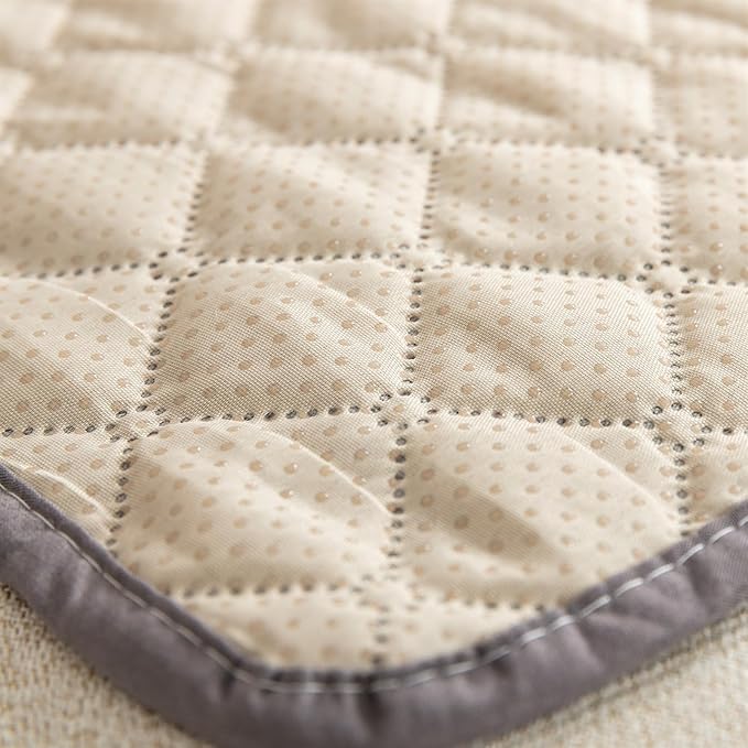 GIBZ Water Resistant Dog Bed Blanket Cover Large Anti Slip Pet Furniture Protector Washable Cat Quilted Mat for Couch, Khaki, 210x210cm