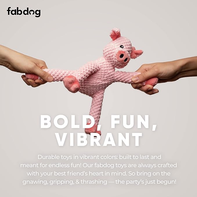 fabdog, inc. Floppy Pig Dog Toys (Small), Large Breeds