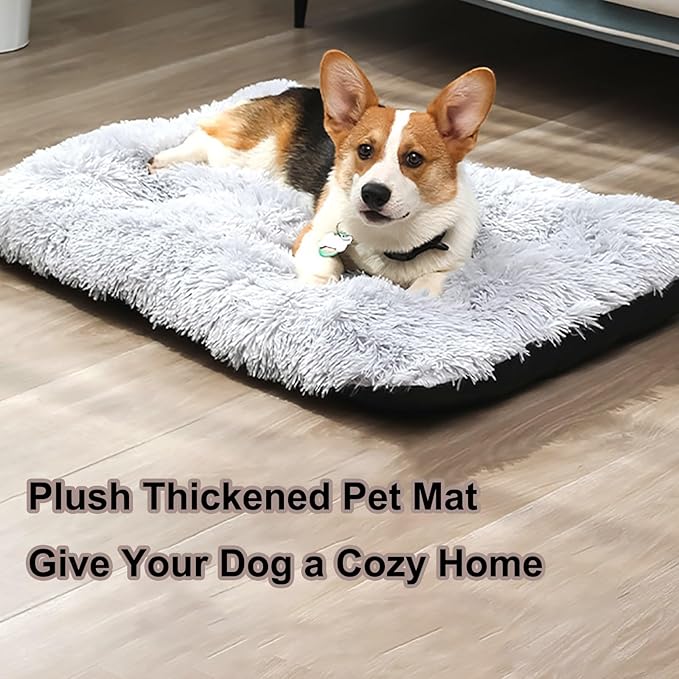 Dog Crate Mat, Dog Bed for Large Dogs, Comfy Fluffy Kennel Pad Anti-Slip for Dog beds & Furniture, Quilted Dog Bed for Pets for Medium/Small Dogs Cats (Color : Brown, Size : 25x18)