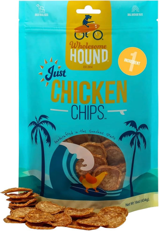 Chicken Chips – Single Ingredient Dog Treats, All Natural & Healthy Training Snacks for Small, Medium & Large Breeds, Puppies – High Protein, Made in US 16oz