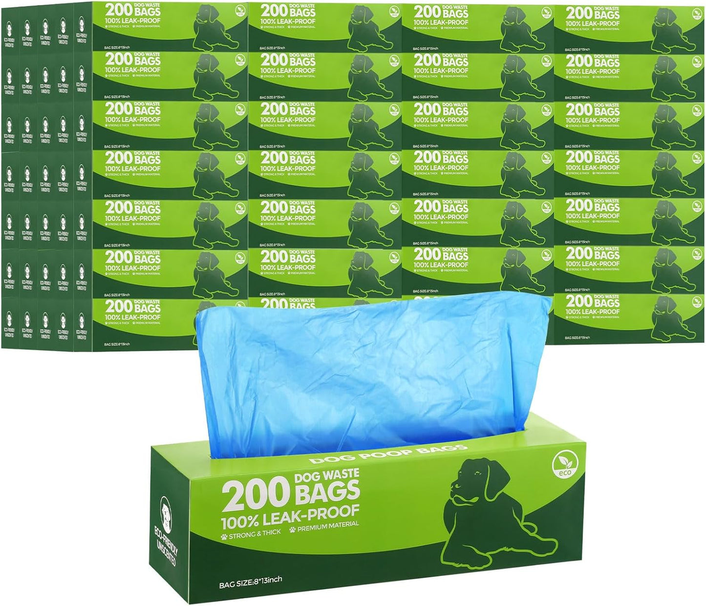 Sherr 20 Boxed Rolls 4000 Counts Dog Poop Bags Bulk Leak Proof Dog Waste Bags Universal Pet Doggy Waste Poop Box for Puppy Pets Outdoor Walking and Travel, 20 Rolls of 200(Blue)