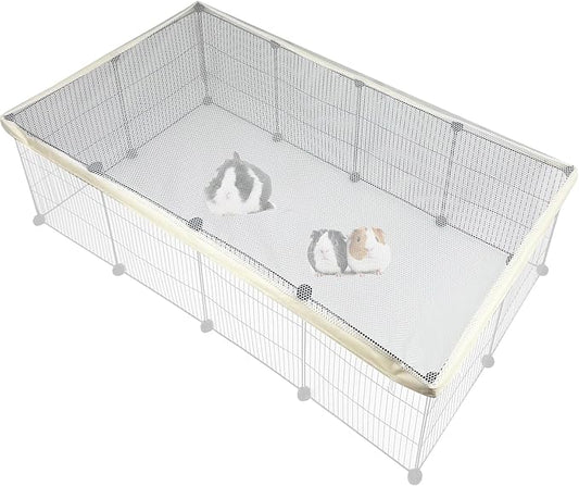 48x24 Cage Cover, Ventilated Mesh Top for C&C Midwest Guinea Pig Cage, Breathable & Escape-Proof Small Animal Enclosure Lid with Secure Clips for Rabbits, Chinchillas（Not Include cage）