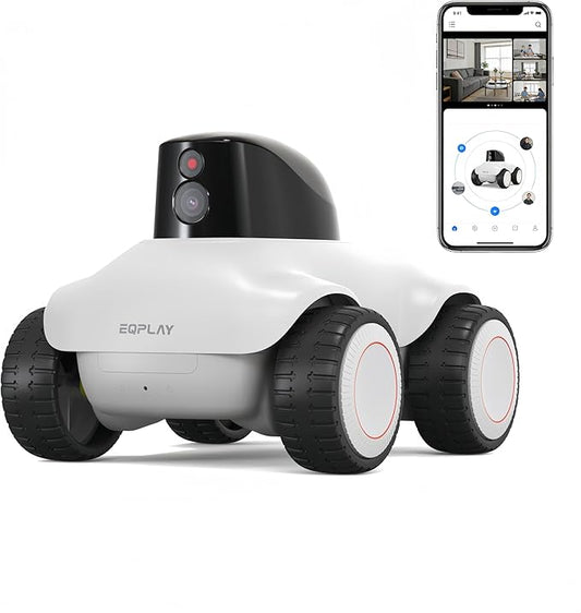 Family Smart Companion Robot,2K HD Pet Camera Robot,Indoor Security Camera Robot,1-Click Interaction,2-Way Voice,Color Night Vision,Motion Detection,Video Recording,Battery-Operated with Phone App
