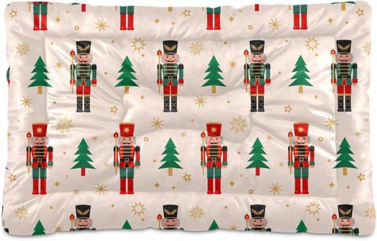 Christmas Nutcracker Pet Bed Cute Dog Bed Mat Absorbing Non Slip Pad Pet Sleeping Mat for Small, Medium, and Large Dogs Puppy Cat 24 in x 18 in