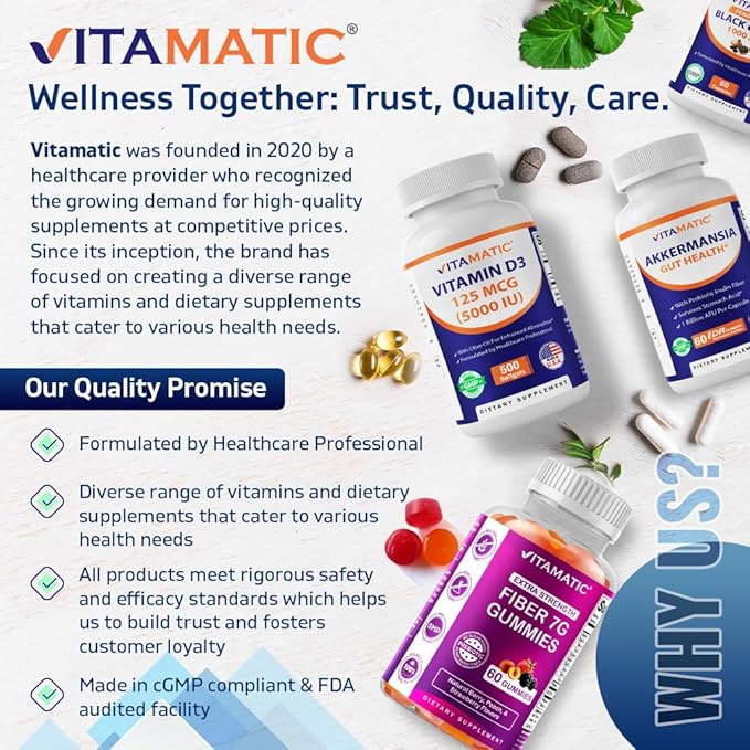 Vitamatic Red Yeast Rice 1200 mg Per Serving - 240 Veg Capsules - Made in The USA - Non-GMO & Gluten Free