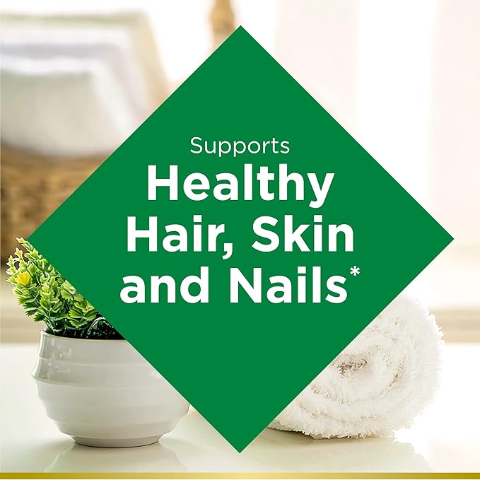 Nature’s Bounty Biotin Supplement, Supports Healthy Hair, Skin & Nails, 5000mcg, 72 Rapid Release Softgels