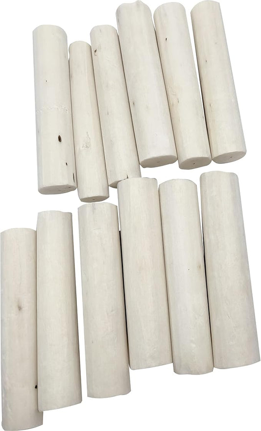 5502 Natural Sola Log PK12 - Handcut Natural Bird Foot Toys, Crafted from air Dried sola Wood, Lightweight, Superb Foraging Toys, Versatile, Break Apart, Great Fun for Medium and Large Birds