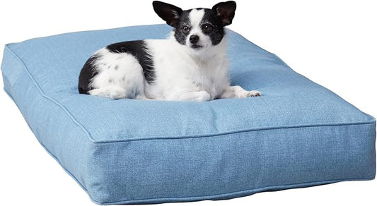 Charlie Rectangle Indoor/Outdoor Pillow Style Dog Bed, Denim, Small (24" x 36")