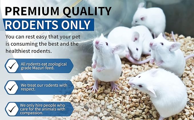 MiceDirect 100 Frozen Mice Combo Pack of 50 Weanlings and 50 Small Adult Feeders Snake Food for Mice for Adult Sand Boa Corn Milk Snakes (2-3 in)(Pack of 100)(1600 Grams Min)