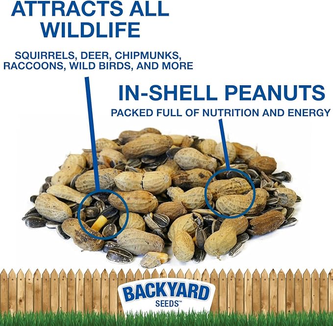 CountryMax Backyard Seeds Squirrel and Friends Wildlife Feed – Non-GMO Mix for Squirrels, Deer, Birds, Rabbits, Chipmunks & More – All-Natural Backyard Animal Food (40 Pounds)